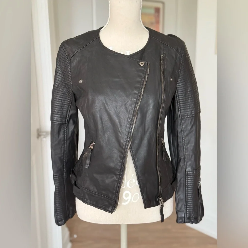 Topshop Faux Leather Moto Jacket - Picture 2 of 4